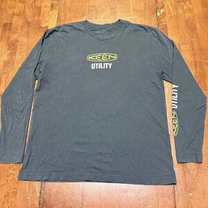 Keen Utility Large Logo T-Shirt Black Organic Cotton Made in USA Long Sleeves